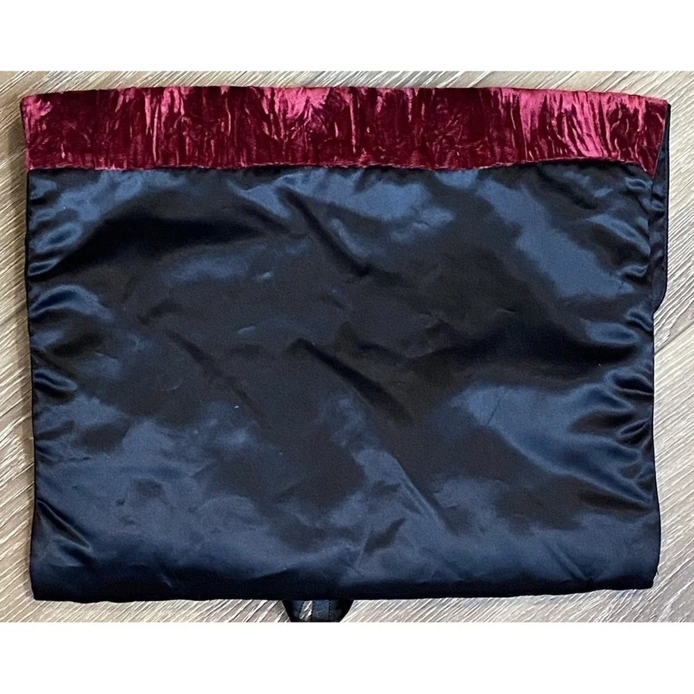 Vintage Red & Black Lingerie Bag Hosiery Pouch Rich Velvet & Satin 13